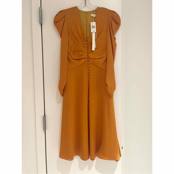 Jonathan Simkhai Sateen Long-Sleeve Midi Dress (New With Tags) - Picture 4 of 6